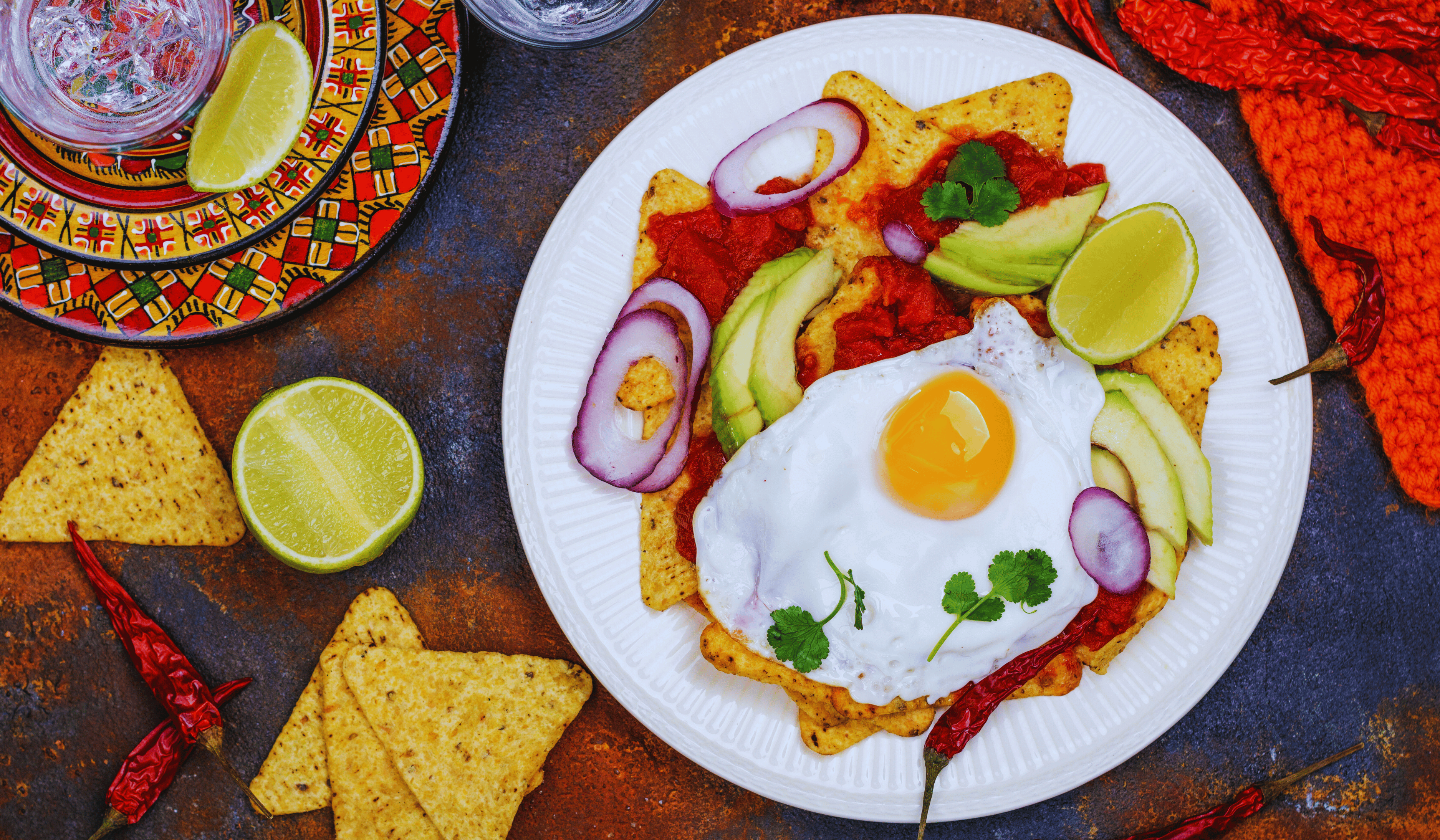 Mexican breakfast - chilaquiles dish