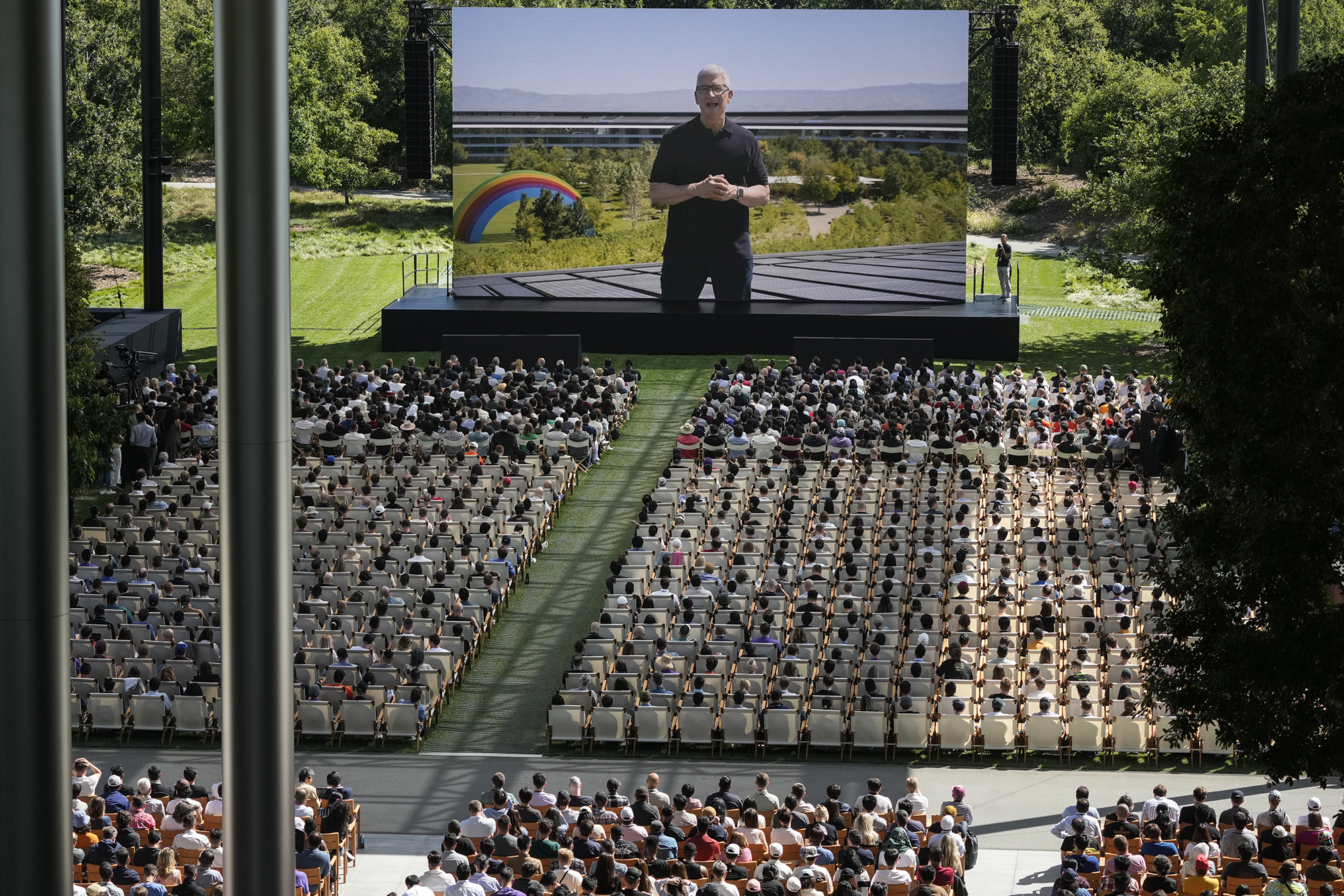 Tim Cook Unveils New Apple Products in Cupertino, California, June 10, 2024. (AP Photo/Jeff Chiu)