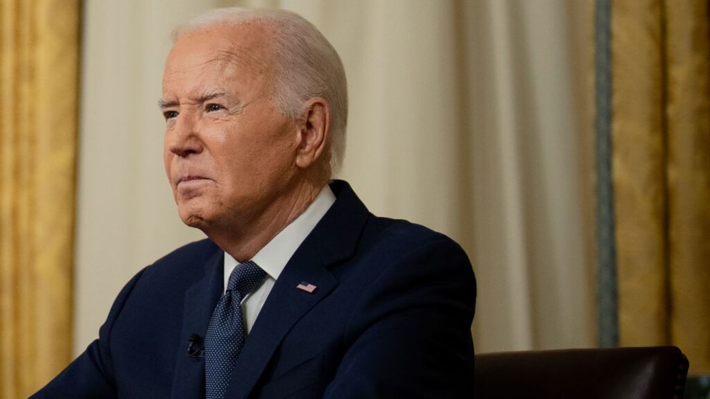 On July 14, 2024, President Joe Biden addressed the nation from the Oval Office in a live broadcast, delivered from Washington, DC. Erin Schaff/Pool/Getty Images