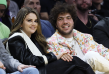 Gomez and Blanco sat courtside at a Los Angeles Lakers game, Los Angeles Times via Getty Images