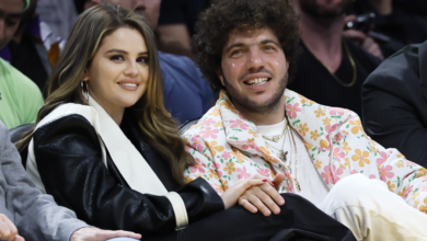 Gomez and Blanco sat courtside at a Los Angeles Lakers game, Los Angeles Times via Getty Images