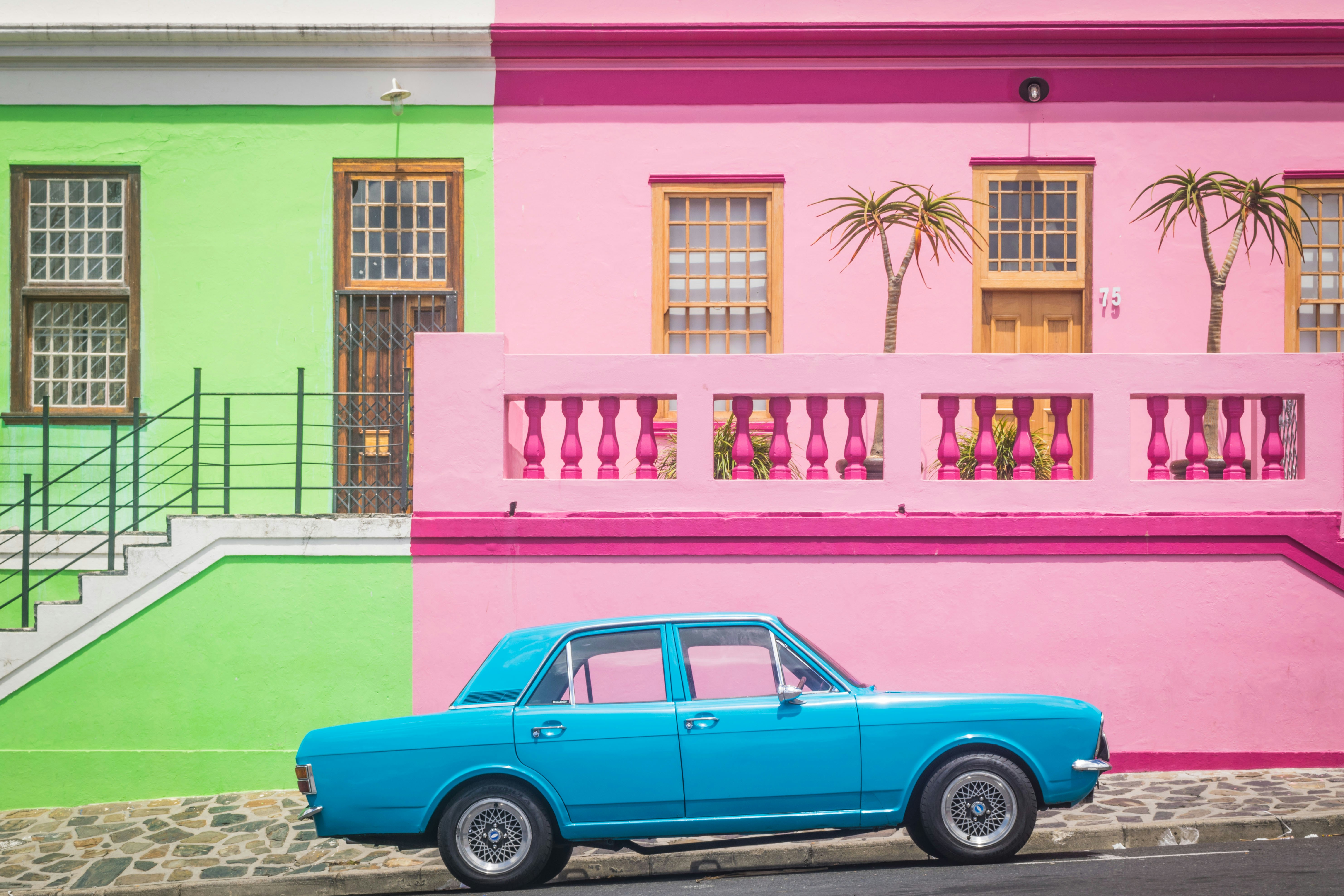 bo-kaap, cape town, south africa, and car in Cape Town, South Africa by Claudio Fonte (@claudiofonte)