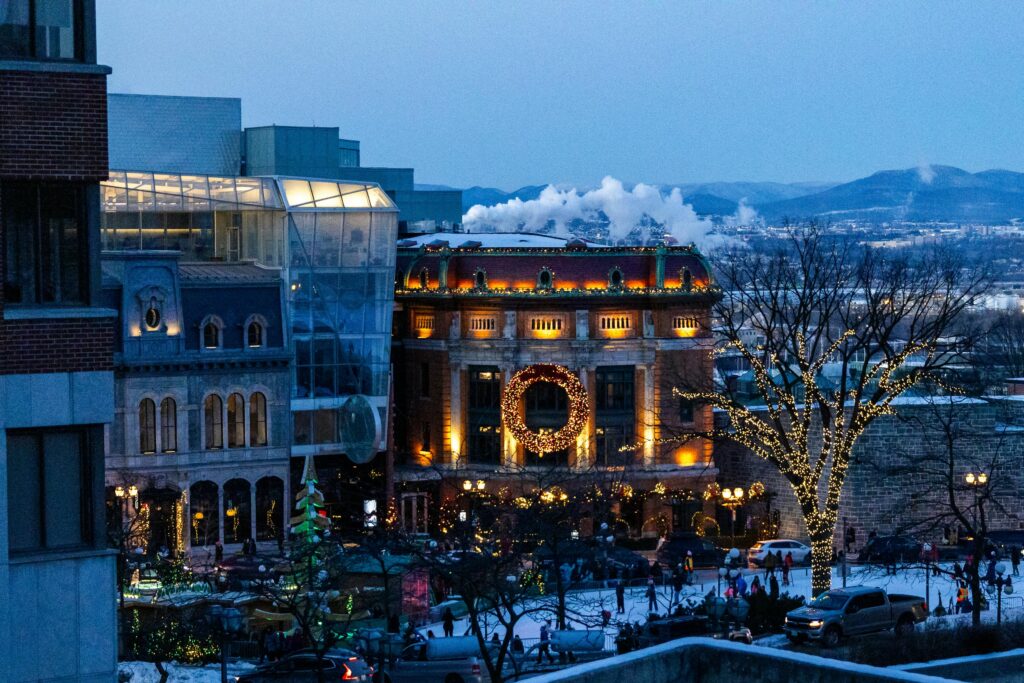 Québec, Québec, Canada Enchanting Winter Scene in Old Quebec City