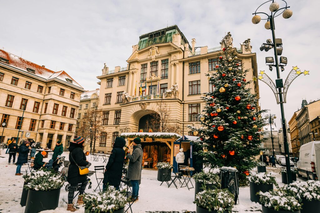 Prague, Czech Republic Christmas Tree in the Prague Old Town, Czech Republic