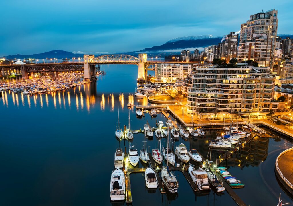 Vancouver, BC, Canada Yachts on Body of Water Near City