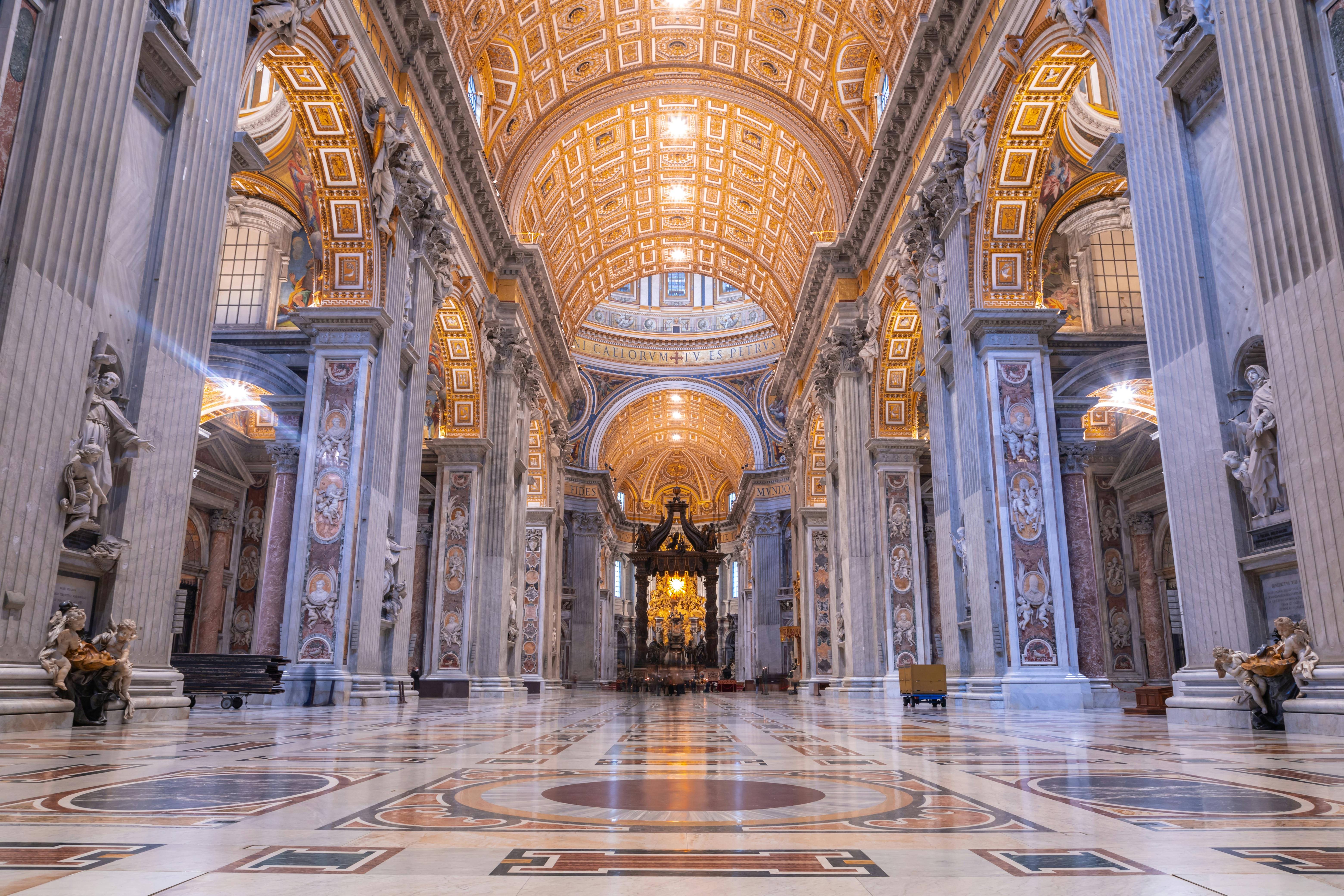 Vatican City, Vatican City Monumental Interior of St Peters Basilica in Vatican