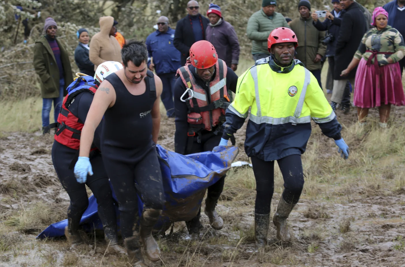 Flood damage in Eastern Cape, South Africa — at least 58 schools and 20 hospitals affected, with around 500 people displaced to temporary shelters. 11 JUN 2025, AP
